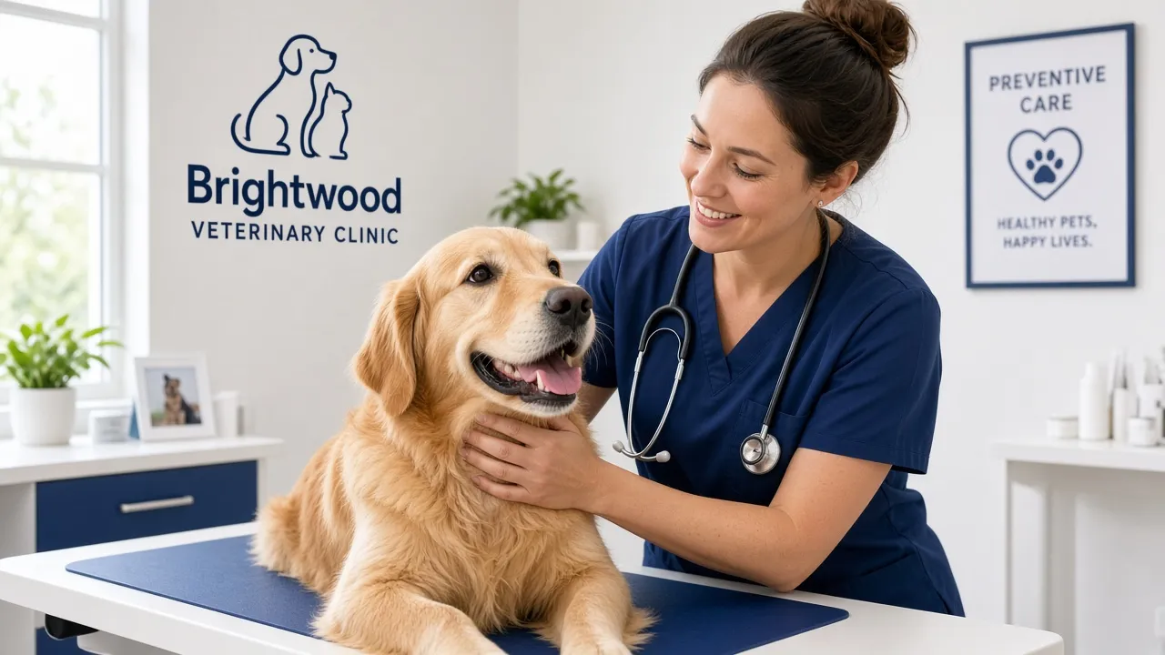 Veterinarian with dog